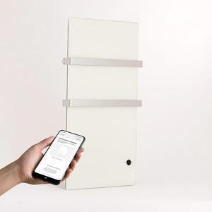 Sèche-serviettes électrique mural en <span class=keywords><strong>verre</strong></span> trempé avec radiateur chauffant et Wi-Fi intelligent pour salle de bain, maison, hôtel - Product Image 4