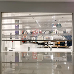 Porta Avvolgibile Automatica in Policarbonato Trasparente, Griglia di Sicurezza Crystal Vision per Negozi e Showroom - Product Image 1