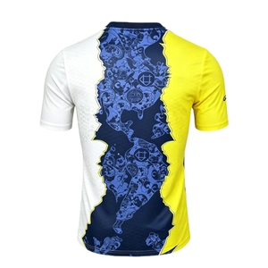 Maillot <span class=keywords><strong>de</strong></span> football vierge <span class=keywords><strong>de</strong></span> qualité supérieure, motif aztèque, haute fidélité, jaune et bleu, respirant, 100% coton - Product Image 2
