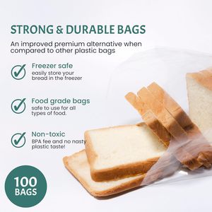 Bolsas Reutilizables Transparentes para Pan, de Tela No Tejida, con Cierre, Tamaño Personalizado, Conservación sin Humedad, Almacenamiento de Pan Casero HCPACK - Product Image 5