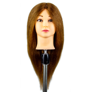 Tête de mannequin <span class=keywords><strong>professionnelle</strong></span> pour formation en salon, <span class=keywords><strong>cheveux</strong></span> mixtes, style lisse naturel, 50 cm, tête féminine, densité 200 %, <span class=keywords><strong>cheveux</strong></span> non-Remy pour la coupe de <span class=keywords><strong>cheveux</strong></span> - Product Image 3