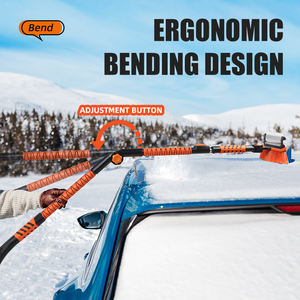 Outil à neige multifonction 4 en 1 Brosse télescopique avec grattoir à glace et <span class=keywords><strong>chariot</strong></span> extensible pour un entretien hivernal complet - Product Image 4