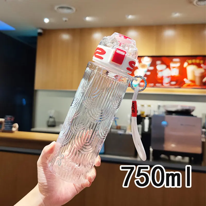 ベストセラー製品2024750ml900mlポータブルフィッシュスケールスポーツウォーターボトルリッドストラップ付き直接飲用ジムボトル