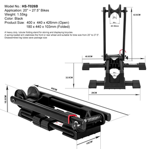 Présentoir <span class=keywords><strong>de</strong></span> vélo en acier <span class=keywords><strong>de</strong></span> largeur réglable support <span class=keywords><strong>de</strong></span> stationnement <span class=keywords><strong>de</strong></span> vélo pliable support <span class=keywords><strong>de</strong></span> sol pratique pour le stockage <span class=keywords><strong>de</strong></span> vélo - Product Image 3