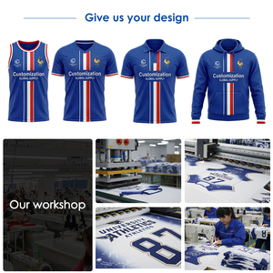 Custom Sublimatie Frankrijk Voetbalfan Uniform Voetbalshirt 2026 WK Voetbal Uniformen Ademend Snel Droog Shirt OEM - Product Image 2