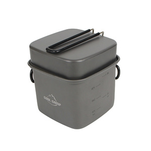 Pot carré de camping en plein air 2,0-3,0 L en alliage d'aluminium anodisé, ensemble de cuisine portable pour la randonnée, la pêche et le cyclisme - Product Image 4