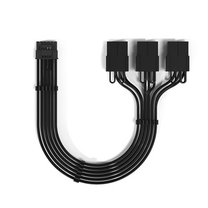 Cable de Extensión para Tarjeta Gráfica Serie 40 3090ti, 12+4P a 3x8P Hembra, Cable de Alimentación Trenzado de Cobre Negro para PC - Product Image 4