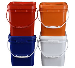 Cubo de Plástico Cuadrado Blanco de 10, <span class=keywords><strong>15</strong></span>, 18 y 20 Litros, Material PP, Color Personalizado, Venta Directa de Fábrica ZEDA, para <span class=keywords><strong>Pintura</strong></span> - Product Image 1
