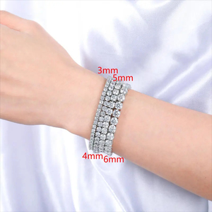 Fine Jewelry Hip Hop 925 Sterling Silver VVS Moissanite Diamond Cluster Iced Out Tennis Chain bracciale collana per <span class=keywords><strong>uomo</strong></span> donna - Product Image 2