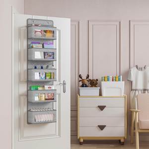 Organisateur de rangement pliable en tissu souple pour porte, 5 poches transparentes, rangement suspendu pour vêtements, garde-manger, chambre de bébé, salle de bain - Product Image 2