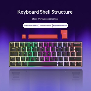 Механическая клавиатура FURYCUBE TS61 с корпусом в форме лодки, проводная USB, 61 клавиша, RGB-подсветка, для офиса и игр - Product Image 6