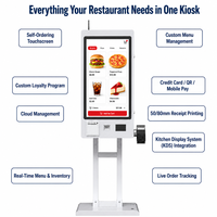 Kiosque de commande et de paiement en libre-service pour restaurant avec intégration KDS, code QR, carte de crédit, NFC, écran tactile POS, prise en charge multilingue