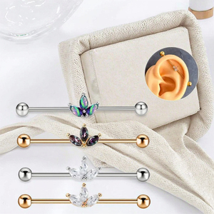 Meilleures ventes : Bijoux de corps tendance en acier inoxydable pour perçage d'<span class=keywords><strong>oreille</strong></span>, anneaux barbell industriels et anneaux de type scaffold, pour femmes et hommes - Product Image 3