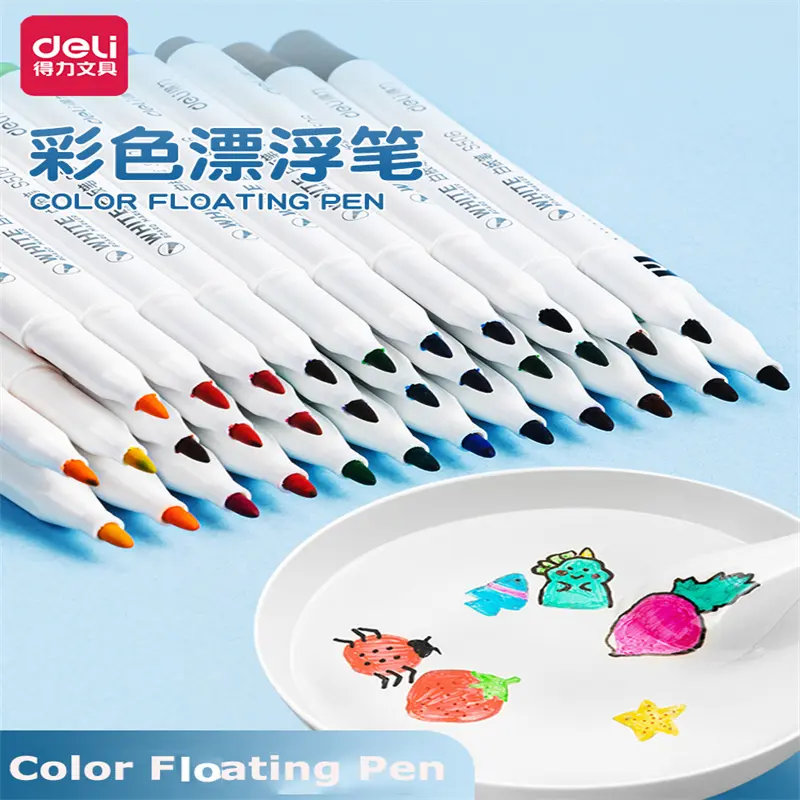 Deli S531 8/12 Colors Magical Water Painting Pen Water Floating Doodle Pens Children Diy Early Education Toys Art Whiteboard