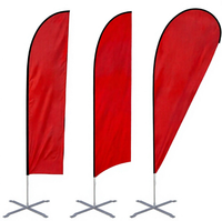 Drapeau de plage volant en polyester imperméable, imprimé sur mesure, en forme de plume ou de goutte d'eau, pour promotion, vente en gros usine