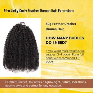 Extensions de cheveux humains au crochet à nœuds invisibles <span class=keywords><strong>Miracle</strong></span> Knots Feather, bouclées birmanes, pré-bouclées pour tresses - Product Image 3