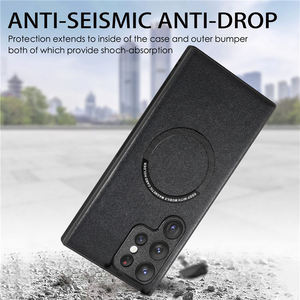 Funda protectora magnética de <span class=keywords><strong>carga</strong></span> inalámbrica de cuero Pu de Color sólido para <span class=keywords><strong>Samsung</strong></span> S24 S23 S22 Ultra - Product Image 4