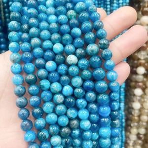 Perles de pierre naturelle perles d'<span class=keywords><strong>apatite</strong></span> <span class=keywords><strong>bleue</strong></span> cristal d'énergie pierre précieuse de puissance de guérison pour la fabrication de bijoux bracelet à bricoler soi-même collier - Product Image 4
