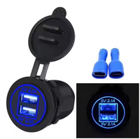 Chargeur USB double 5V 4.2A pour voiture, bus, prise de courant USB, prise de courant 4.2A avec interrupteur en bas pour voiture, bateau, marine