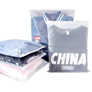 Sacchetti di plastica trasparente in PVC traslucido Logo personalizzato sacchetti con cerniera in polietilene smerigliato per l'imballaggio di scarpe per vestiti