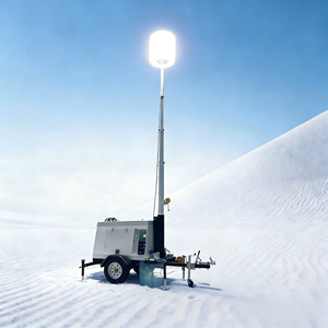 Tour d'éclairage mobile à générateur diesel avec mât de levage de 9 m et lampes au halide métallique de 3000 W pour les opérations de sauvetage d'urgence - Product Image 1