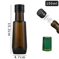 Offre Spéciale – Bouteille en Verre Marasca Mini 100 ml Écologique de Qualité Alimentaire pour Huiles de Cuisson, avec Bouchon en Liège et Impression Personnalisée du Logo