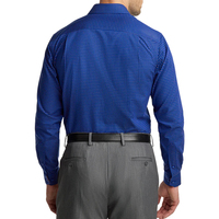 Chemise habillée formelle pour homme en coton/élasthanne, confortable et extensible, à col rabattu, à pois, avec bordure contrastée