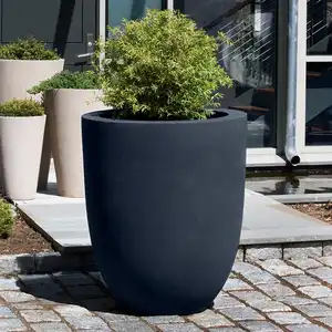 Wholesale round shapes large fiber clay garden planters pot indoor outdoor tall big size flower plant pot for decoration