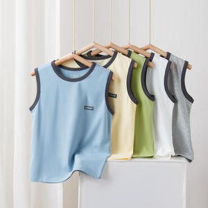 <span class=keywords><strong>Canotta</strong></span> Estiva Senza Maniche per Bambini, Pigiama in Cotone Pettinato Traspirante, Abbigliamento per Aria Condizionata, Canottiere da <span class=keywords><strong>Uomo</strong></span> Taglie Forti - Product Image 4