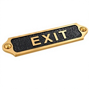 Plaque de porte directionnelle vintage en laiton, style antique, en métal, pour sortie, nom de la porte, murale, pour bureau, hôtel, restaurant - Product Image 1