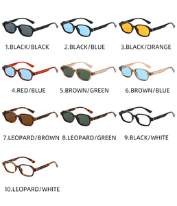 QB9989 Lunettes de soleil carrées rétro unisexes avec logo personnalisé, verres bleus UV400, monture noire, style vintage écaille de tortue, lunettes de soleil de style coréen - Product Image 6