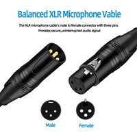 Câble micro XLR 3 broches mâle vers XLR femelle de haute qualité pour microphone professionnel de studio et table de mixage – OEM usine