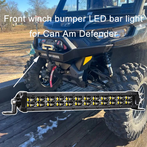 Barra LED Delgada de 2 Filas y 12 Pulgadas de Perfil Bajo para Parachoques Delantero con Cabrestante, Barra Auxiliar de Conducción para UTV Can-Am Defender - Product Image 2