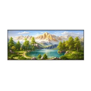 Landscape Painting With Treasure Basin Design Aluminum Alloy <b>Frame</b> Contemporary Living Room <b>Wall</b> Art Single Piece Crystal - Product Image 5