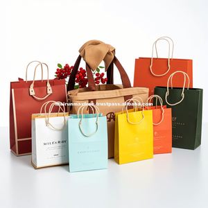 ถุงกระดาษคราฟท์/หัตถกรรมสีดำสีขาวแบบปรับแต่งได้เป็นมิตรกับสิ่งแวดล้อมจัดการสายกระดาษแบบบิดสำหรับบรรจุอาหารกลับบ้าน - Product Image 5