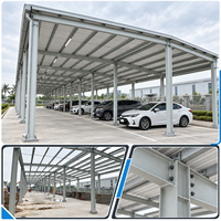 Abri de stationnement modulaire en acier préfabriqué sur mesure, auvent métallique pour voitures, entrepôt industriel et commercial extérieur