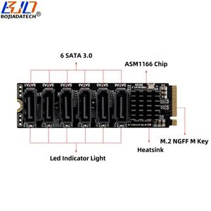 6 SATA 3.0-Anschluss an NGFF M.2 Key-M NVME-Schnittstellenadapter-Erweiterungs-Riser-Karte 6 Gbit/s ASM1166 für Festplatten laufwerk - Product Image 2
