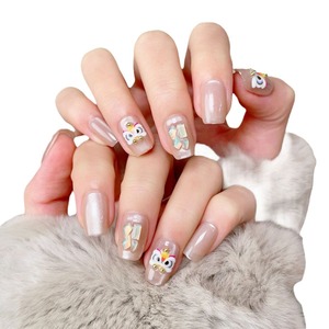 <span class=keywords><strong>Ongles</strong></span> pressés floraux de rêve faits à la main, design scintillant, élégants <span class=keywords><strong>faux</strong></span> <span class=keywords><strong>ongles</strong></span> en gel blanc, ensemble de manucure amovible - Product Image 4