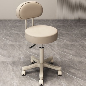 Chaise de barbier roulante réglable, chaise de coiffure avec dossier et siège réglables en hauteur pour salon de beauté - Product Image 1