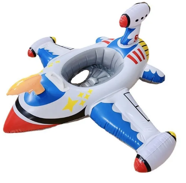 Beile Quality PVC Inflatable Airplane Swimming Ring For Kids
