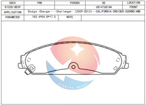 Plaquettes de frein à disque avant SDCX D1058, état neuf, pour BUICK Regal, CHEVROLET Lumina, PONTIAC <span class=keywords><strong>Grand</strong></span> <span class=keywords><strong>Prix</strong></span> - Product Image 3