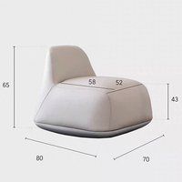 Fauteuil d'appoint en tissu durable de style nordique avec repose-pieds pour petit appartement, salon et usage extérieur
