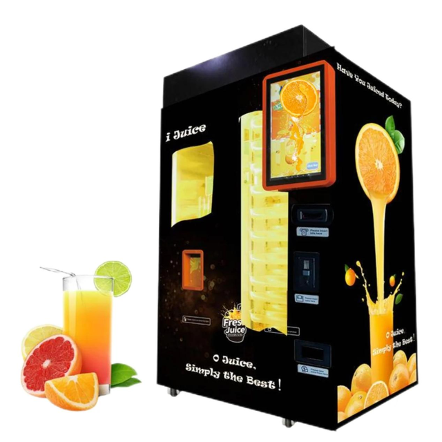 Brenu Automatic System Squeezing Vending Machine with Cooling System Touch Screen Fresh Orange Apple Juice Vending Machine