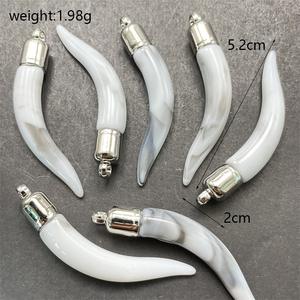 Pendentifs en acrylique Junkang à motifs variés en forme de dent de loup, bijoux populaires, colliers, connecteurs, accessoires - Product Image 3