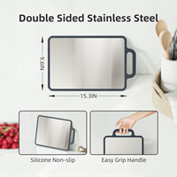 Planche à découper double face en acier inoxydable pour viande, fromage, dégivrage Accessoires de cuisine personnalisés