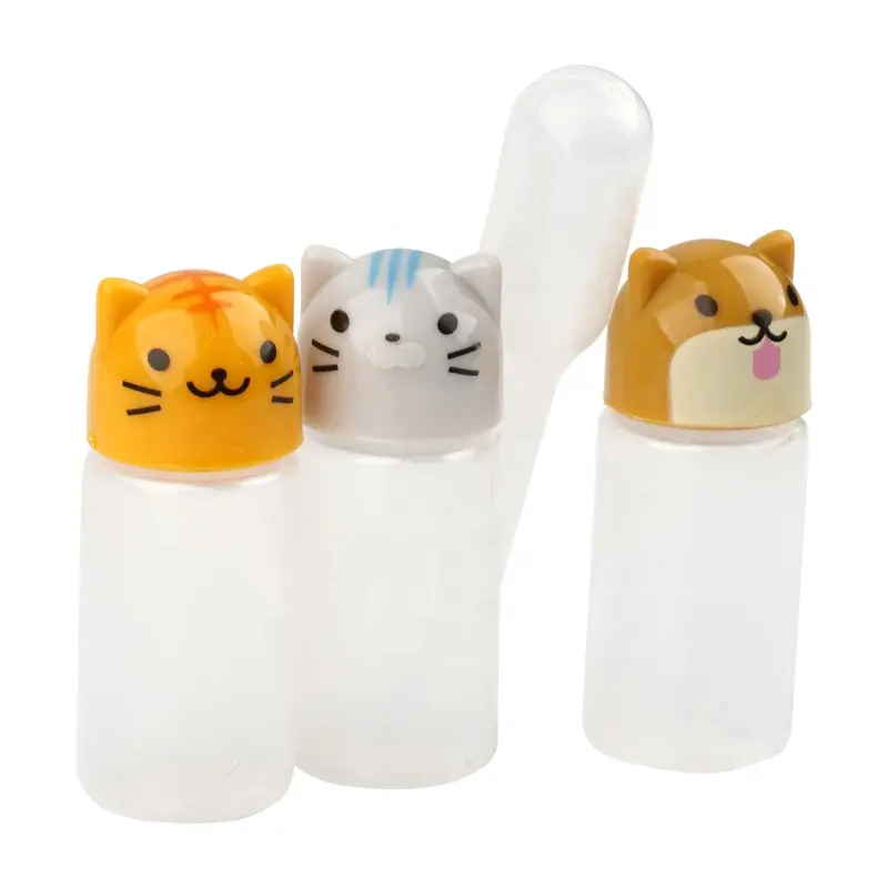 3 шт. мини соевый соус бутылки с милыми животными, пластиковая пищевая маленькая упаковочная машина для соусов специй бутылки и банки