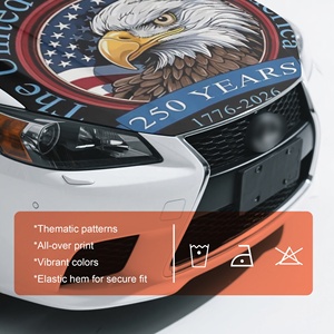 Housse de capot de voiture Aigle Patriotique <span class=keywords><strong>1776</strong></span>-2026, Bannière automobile en tissu élastique épais pour le 250e anniversaire des États-Unis, idéale pour le défilé du 4 juillet - Product Image 4