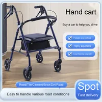 Scooter pliable multifonctionnel à quatre roues Ceinture de loisirs pour personnes âgées et chariot d'épicerie Walk & Roll avec confort