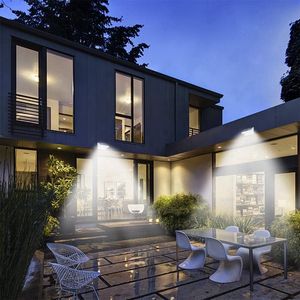 Blanco cálido <span class=keywords><strong>24</strong></span> luces LED con Sensor Solar al aire libre de aluminio luces de calle solares Ip65 Solar impermeable jardín luz de pared para patio - Product Image 5