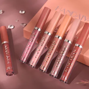 Gloss labial à prova d'água, 6 cores, handaiyan, al pro macho, brilho labial, personalizado, vegan